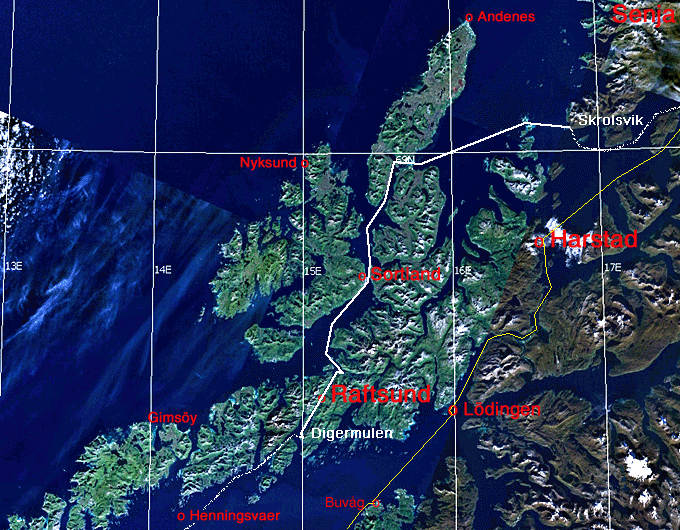 Nasa Sat-Bild Vesteraalen 175 km Hhe